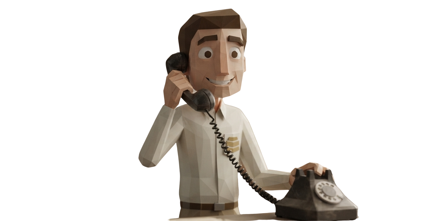 Personnage au téléphone